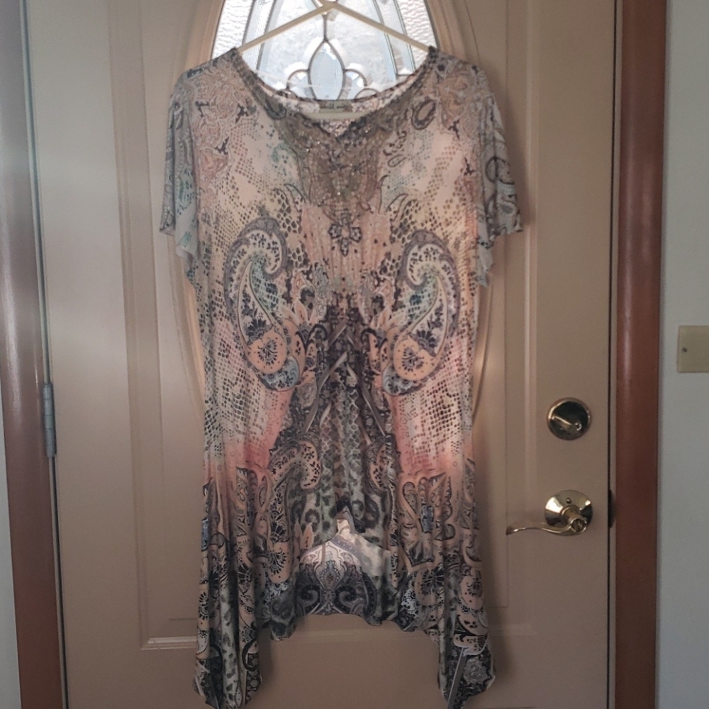World unity womens  top shirt sz large